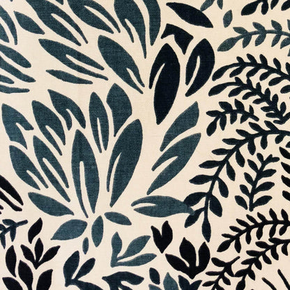 Leaf Snap Blue and Beige Luxury Throw Pillow - Plutus Brands