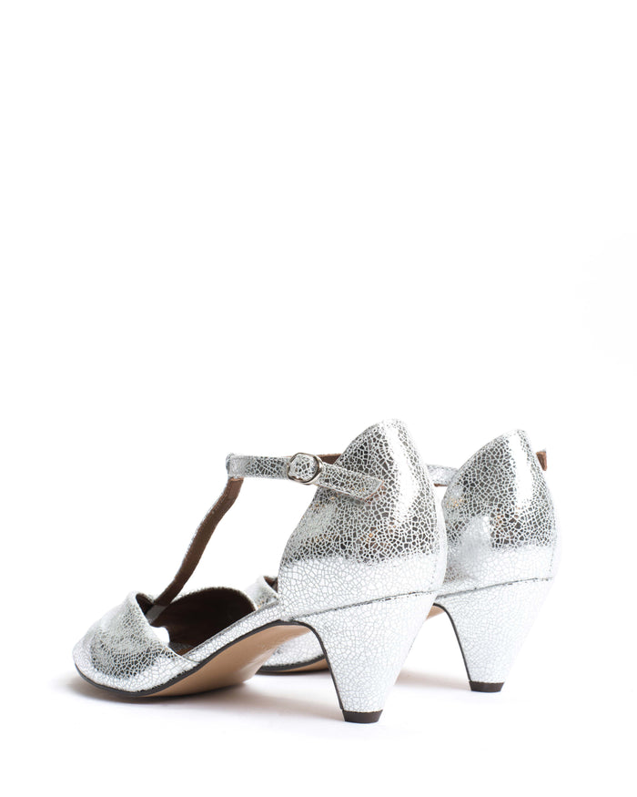 Linette 50 stiletto Crackled metallic goat Silver - Anonymous Copenhagen
