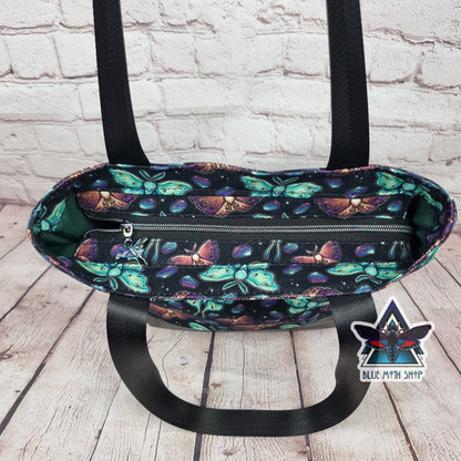 Lunar Moth Tote Bag with Zip