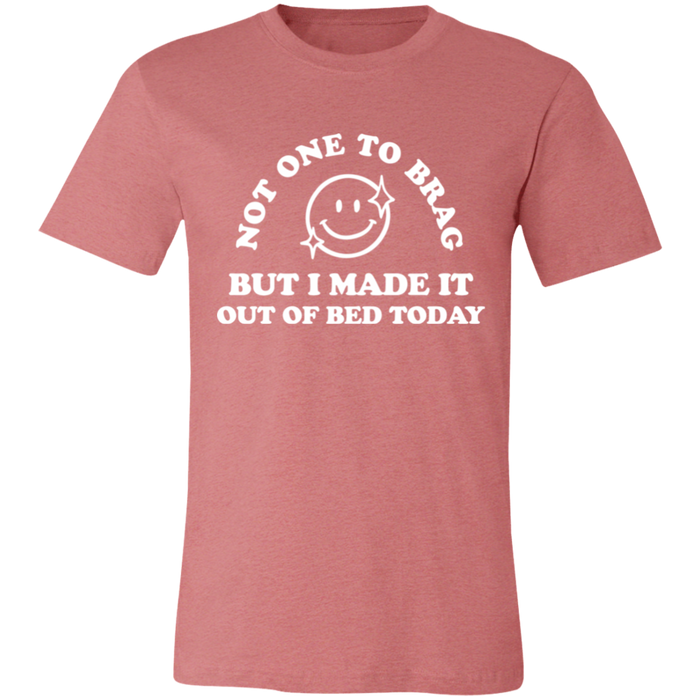 Made It Out Of Bed Today graphic t-shirt in Heather Mauve