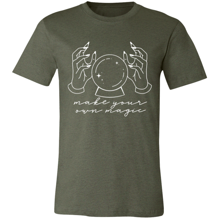 Make Your Own Magic Tarot graphic t-shirt in Heather Military Green