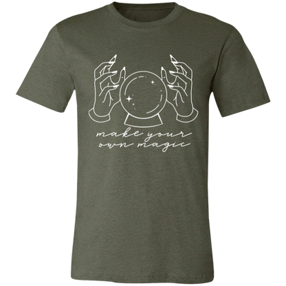 Make Your Own Magic Tarot graphic t-shirt in Heather Military Green
