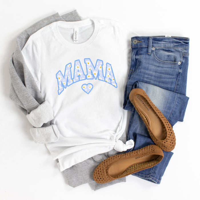 Mama Floral Daisy T-Shirt (Blue)