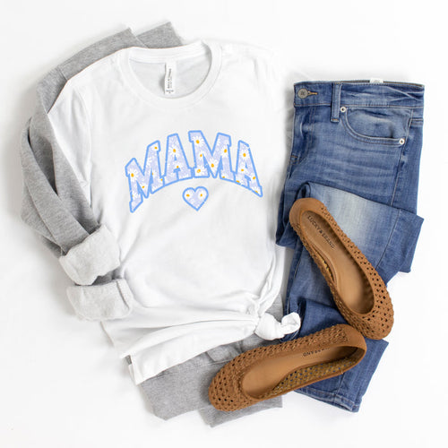Mama Floral Daisy T-Shirt (Blue)