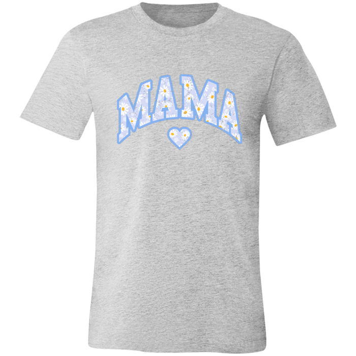 Mama Floral Daisy T-Shirt (Blue) in Athletic Heather