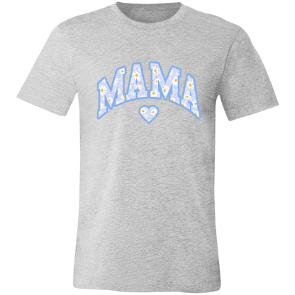 Mama Floral Daisy T-Shirt (Blue) in Athletic Heather