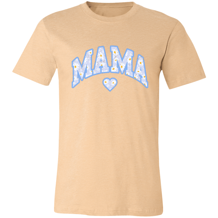 Mama Floral Daisy T-Shirt (Blue) in Heather Sand Dune