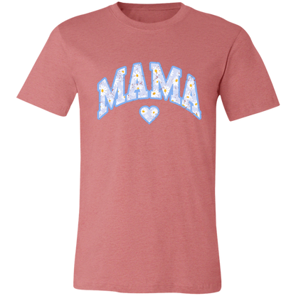Mama Floral Daisy T-Shirt (Blue) in Heather Mauve