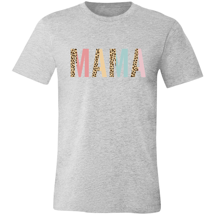 Mama Leopard and Pastel Color Block graphic t-shirt in Athletic Heather