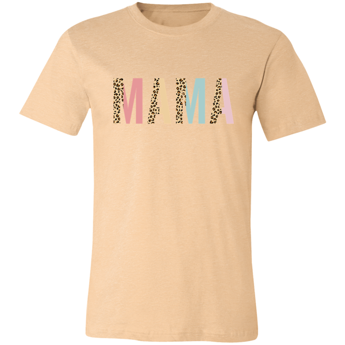 Mama Leopard and Pastel Color Block graphic t-shirt in Heather Sand Dune