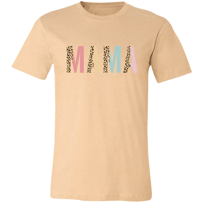 Mama Leopard and Pastel Color Block graphic t-shirt in Heather Sand Dune