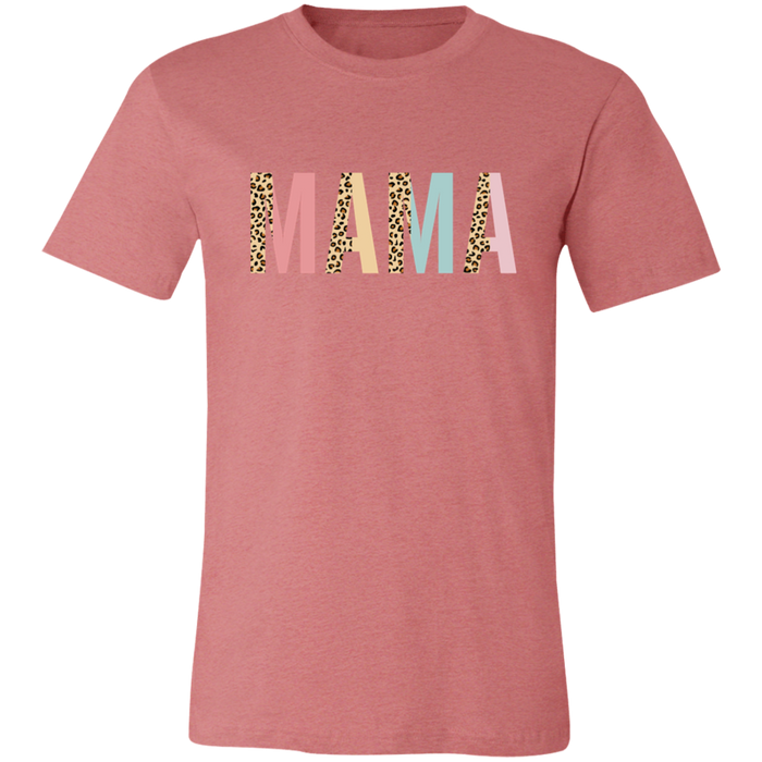 Mama Leopard and Pastel Color Block graphic t-shirt in Heather Mauve