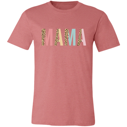 Mama Leopard and Pastel Color Block graphic t-shirt in Heather Mauve