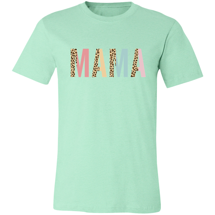 Mama Leopard and Pastel Color Block graphic t-shirt in Heather Mint