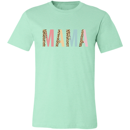 Mama Leopard and Pastel Color Block graphic t-shirt in Heather Mint