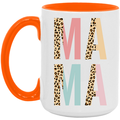 Mama Pastel and Leopard ceramic coffee mug, product photo 2