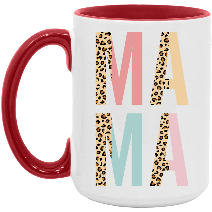 Mama Pastel and Leopard ceramic coffee mug, product photo 3