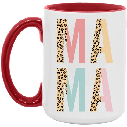 Mama Pastel and Leopard ceramic coffee mug, product photo 3