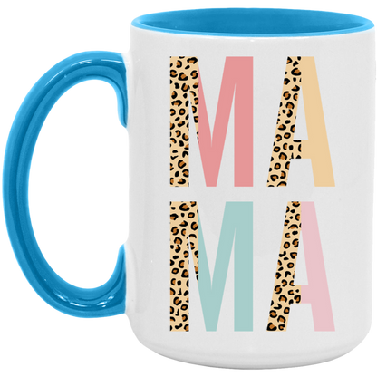 Mama Pastel and Leopard ceramic coffee mug, product photo 4