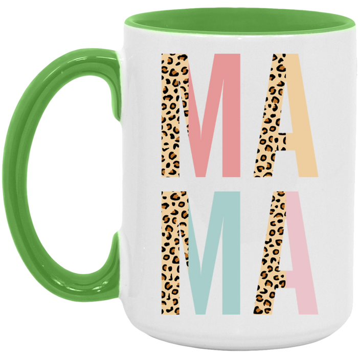 Mama Pastel and Leopard ceramic coffee mug, product photo 5