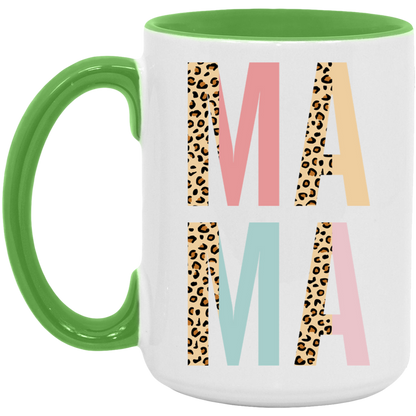 Mama Pastel and Leopard ceramic coffee mug, product photo 5