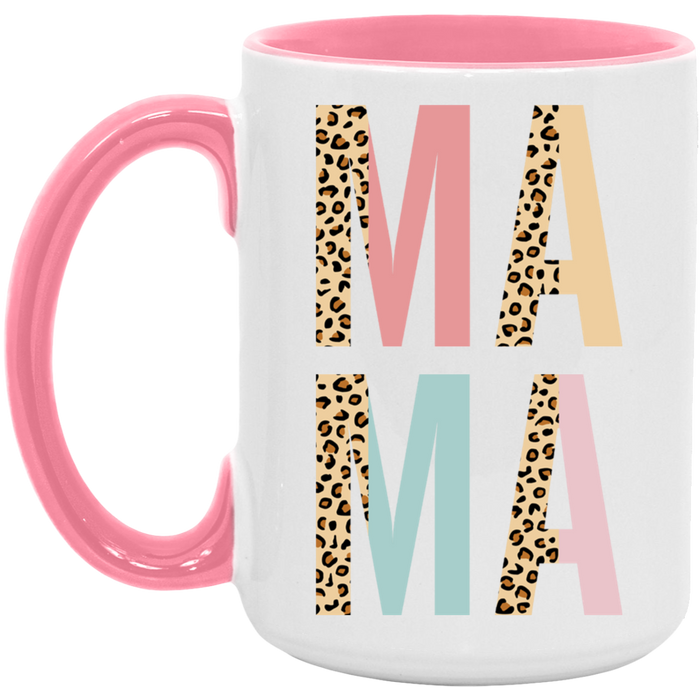 Mama Pastel and Leopard ceramic coffee mug, product photo 6