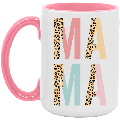 Mama Pastel and Leopard ceramic coffee mug, product photo 6