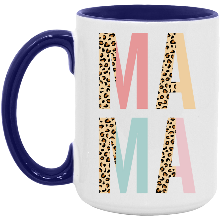 Mama Pastel and Leopard ceramic coffee mug, product photo 7