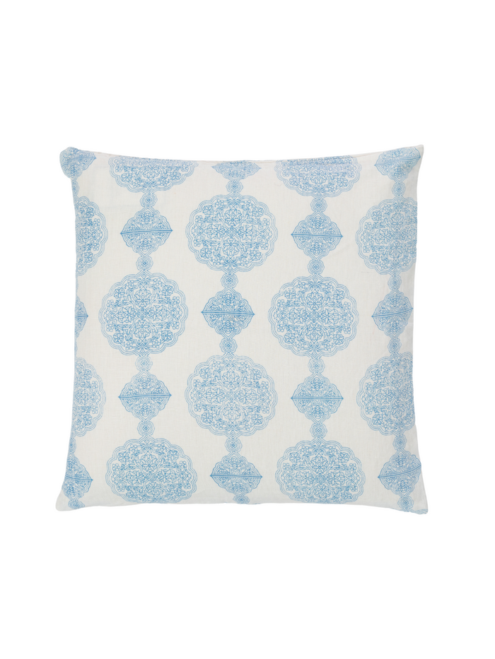 Manali Medallion Cornflower Blue Decorative Pillow Cover