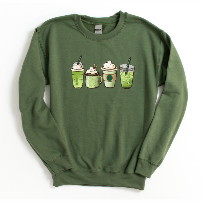 Matcha Addict crewneck sweatshirt, product photo 2