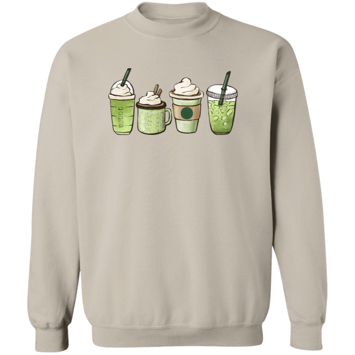 Matcha Addict crewneck sweatshirt in Sand