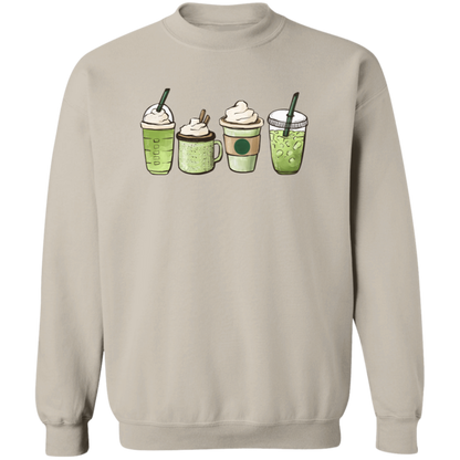Matcha Addict crewneck sweatshirt in Sand