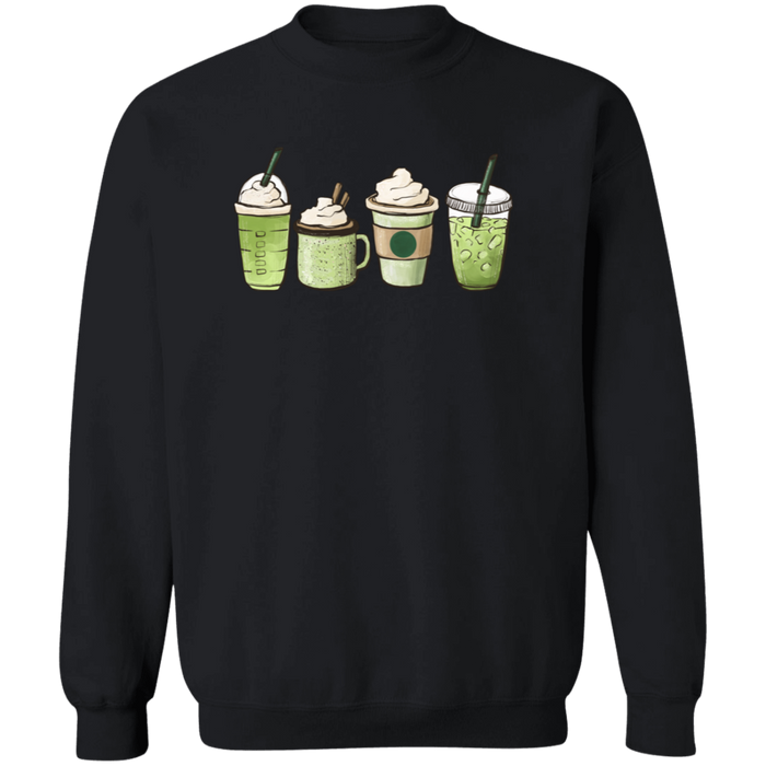 Matcha Addict crewneck sweatshirt in Black