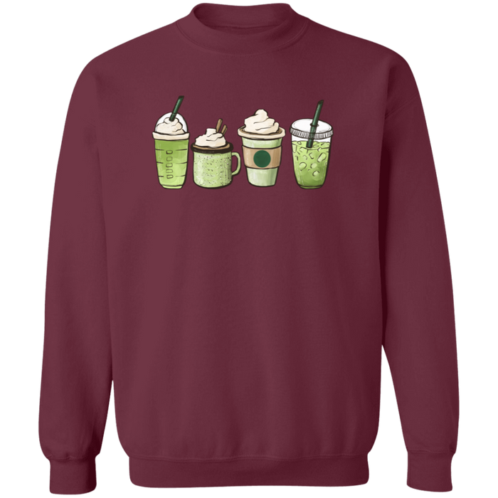 Matcha Addict crewneck sweatshirt in Maroon
