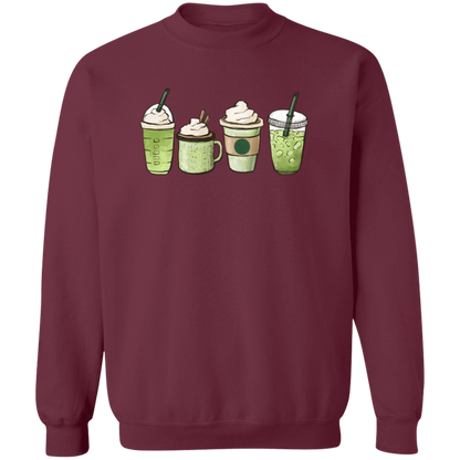 Matcha Addict crewneck sweatshirt in Maroon