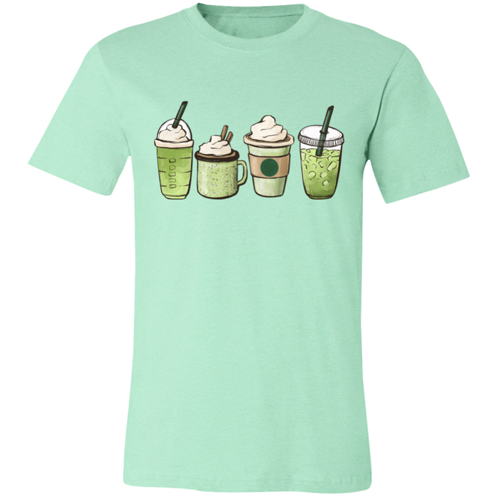 Matcha Addict graphic t-shirt in Heather Mint