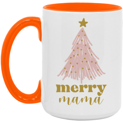 Merry Mama ceramic coffee mug in White/Orange