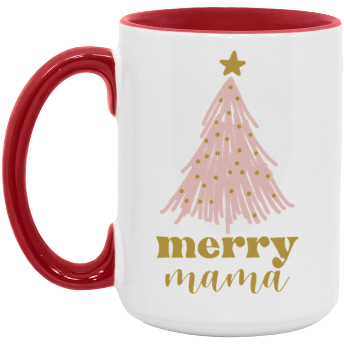 Merry Mama ceramic coffee mug in White/Red
