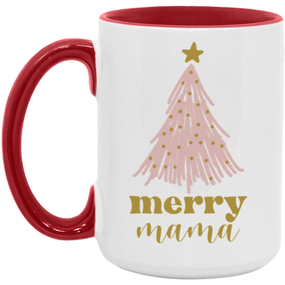 Merry Mama ceramic coffee mug in White/Red