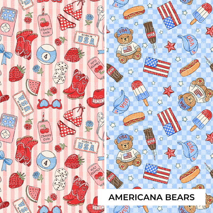 Single Snap - Curved Neckline Snap On / X-Small / Americana Bears