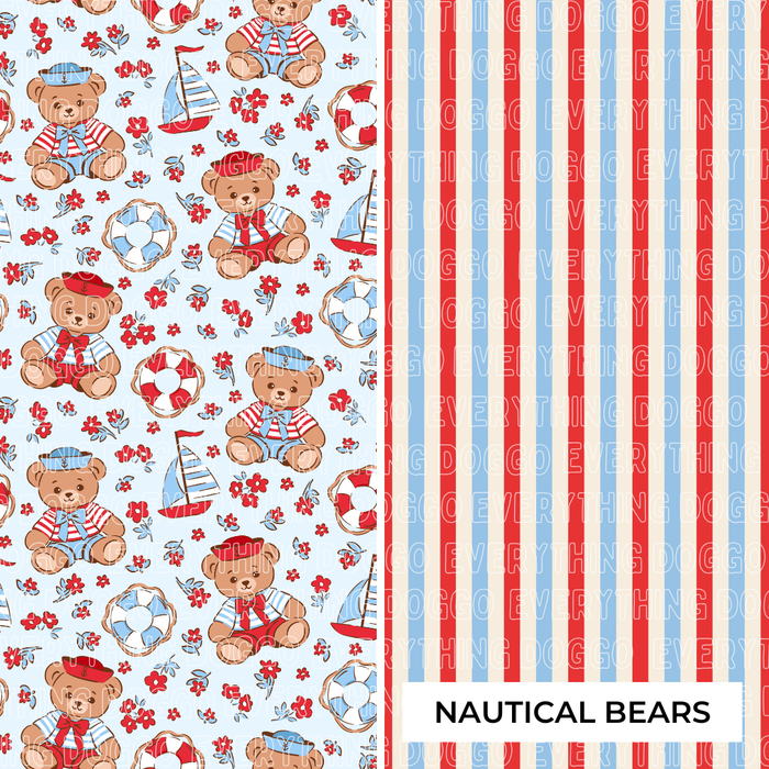 Single Snap - Curved Neckline Snap On / X-Small / Nautical Bears