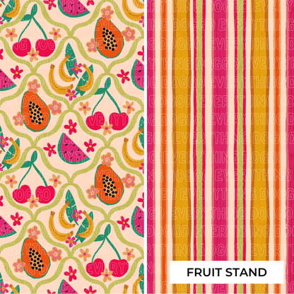 Single Snap - Curved Neckline Snap On / X-Small / Fruit Stand