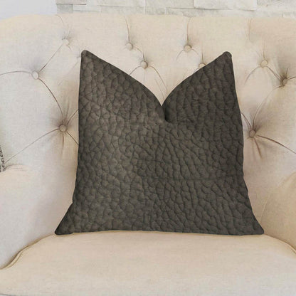 Modern Black Black Artificial Leather Luxury Throw Pillow - Plutus Brands