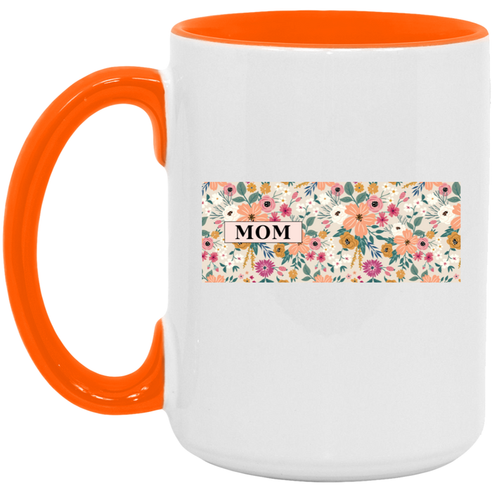 Mom Vibrant Blooms ceramic coffee mug, product photo 2