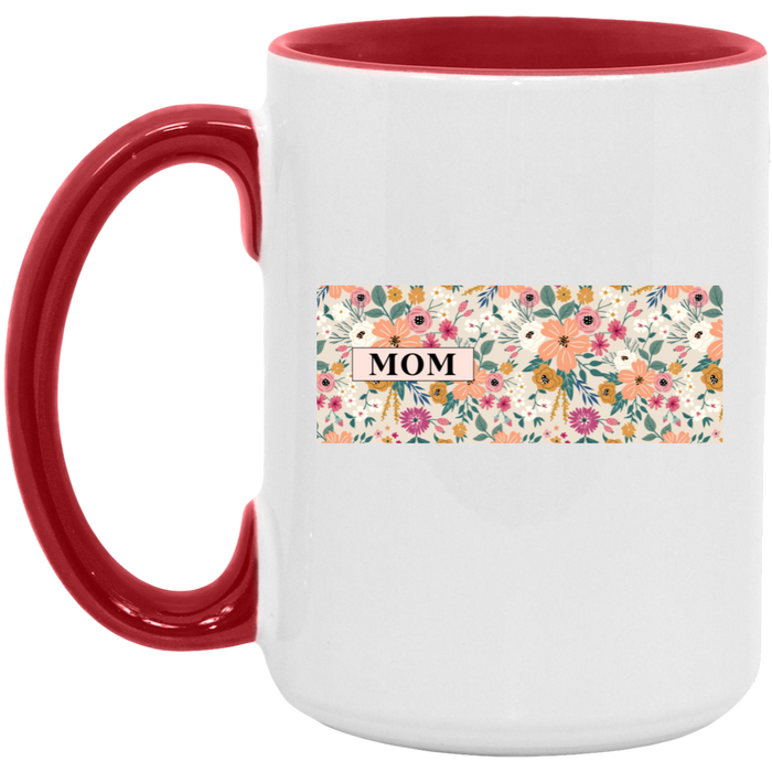 Mom Vibrant Blooms ceramic coffee mug, product photo 3