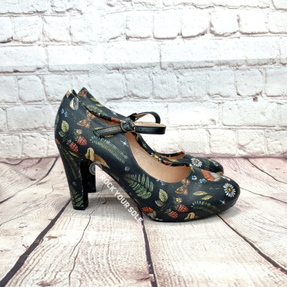 Nature Mushrooms 4inch heels with staps