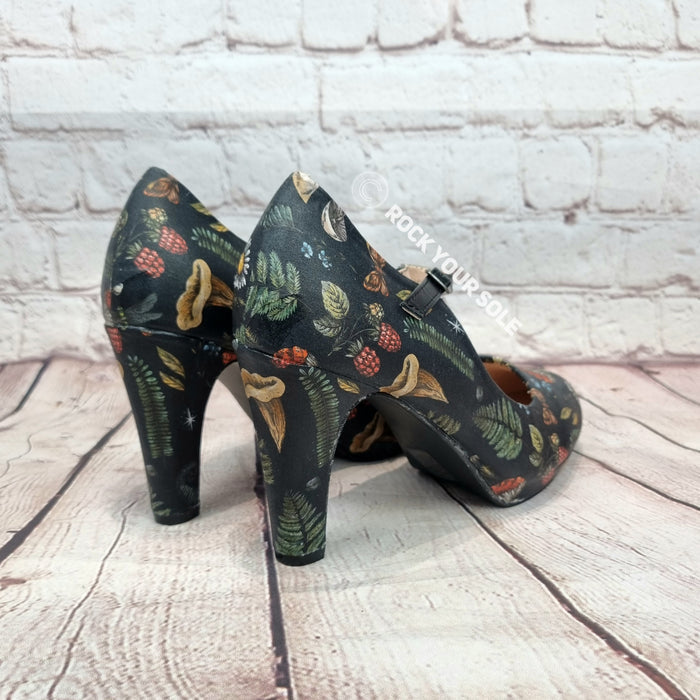 Nature Mushrooms 4inch heels with staps
