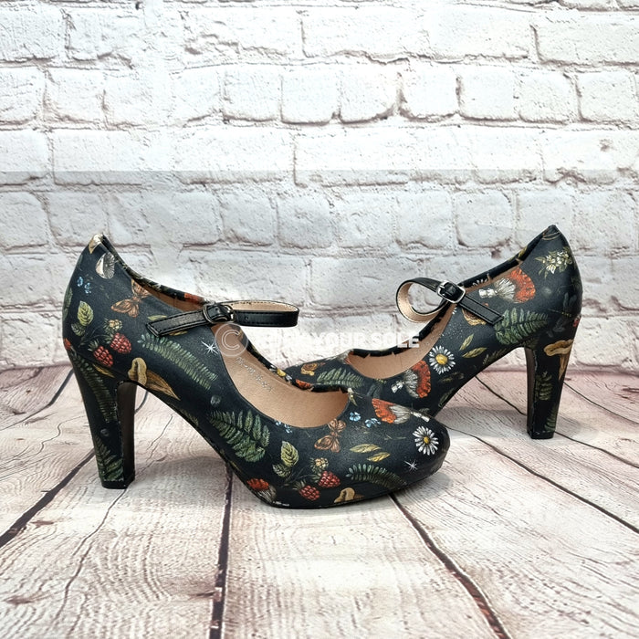 Nature Mushrooms 4inch heels with staps