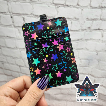 Neon rainbow stars ID wallet