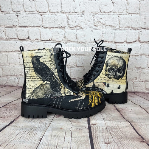Nevermore Raven ankle boots
